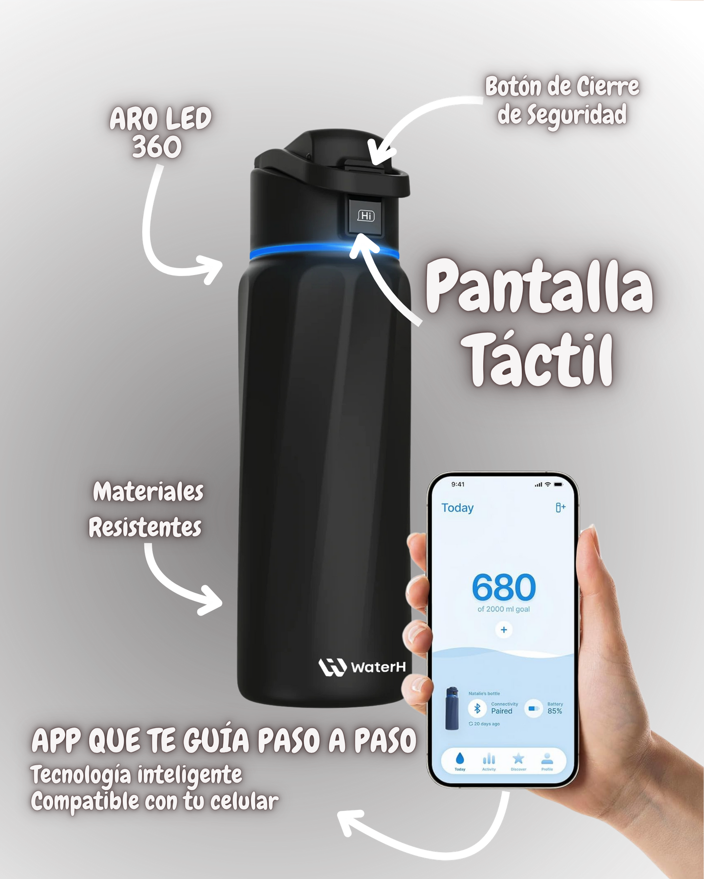 Water H Boost – Botella Inteligente 24oz