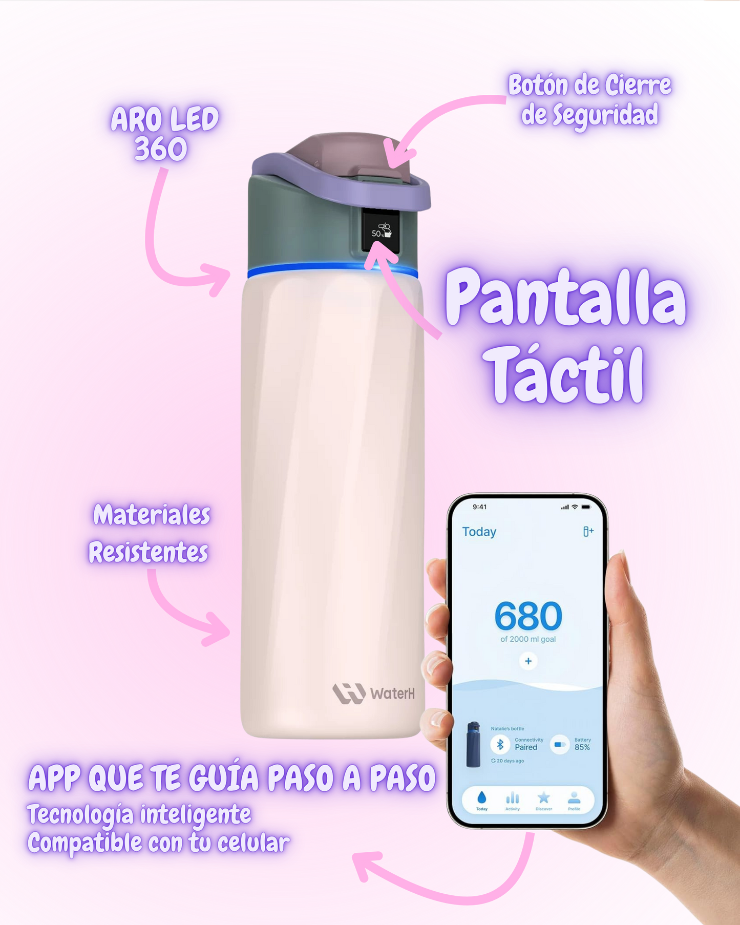 Water H Boost – Botella Inteligente 24oz