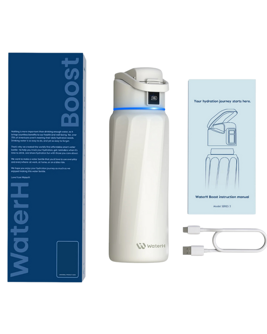 WaterH Boost — Botella Inteligente 32oz color Blanco | Hidratación Automática