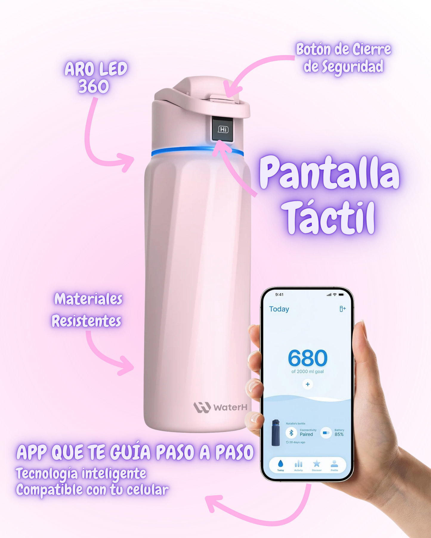 Water H Boost – Botella Inteligente 32oz